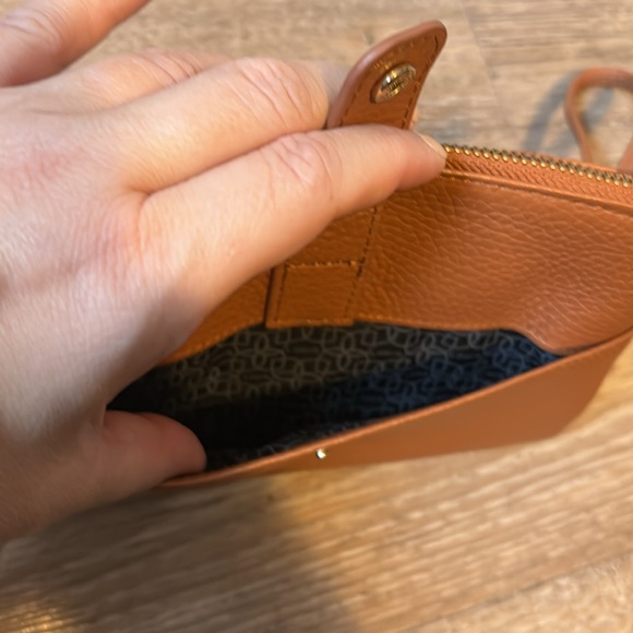 Lodis brown leather wristlet purse/wallet with removable strap. - Picture 5 of 12